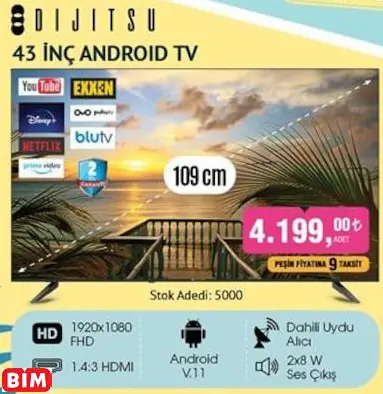 DİJİTSU 43 İNÇ ANDROİD TV DİJİTSU 43 İNÇ ANDROİD TV